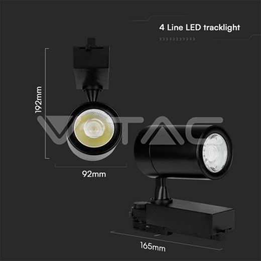 Foco de Carril LED 35W Cuerpo Negro 6000K - 9