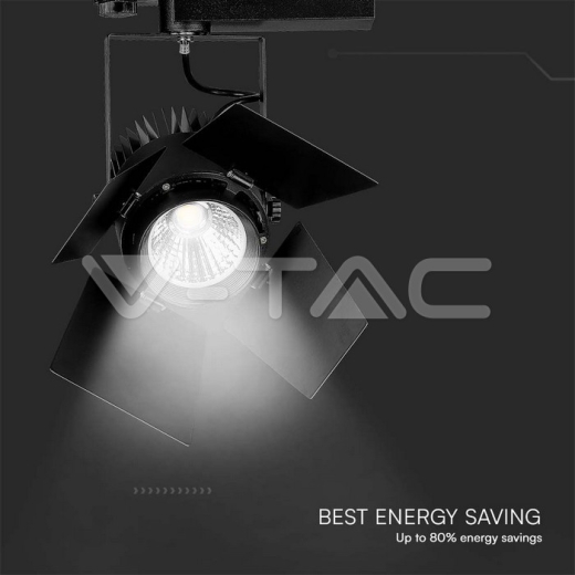 Foco LED en Carril 33W SAMSUNG CHIP Cuerpo Negro 4000K - 9