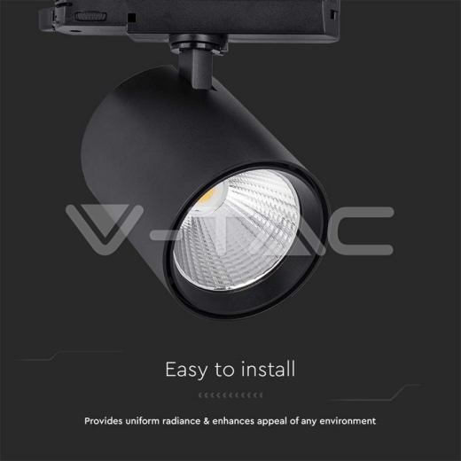 35W LED Tracklight Aluminum 4000K Black Body - 4