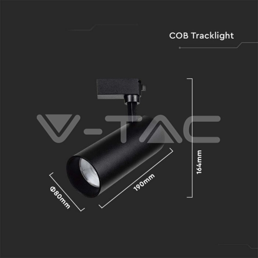 35W LED Tracklight SAMSUNG Chip Black Body 4000K - 5