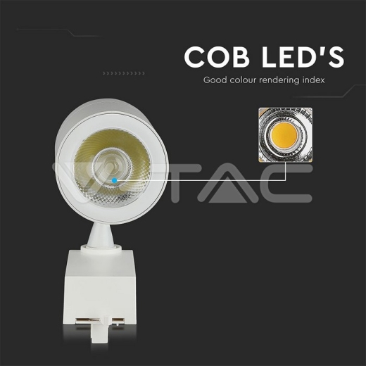 Foco Carril LED 35W Cuerpo Blanco 6500K - 6