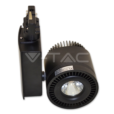 45W LED Track Light CRI>95 Black Body White - 2