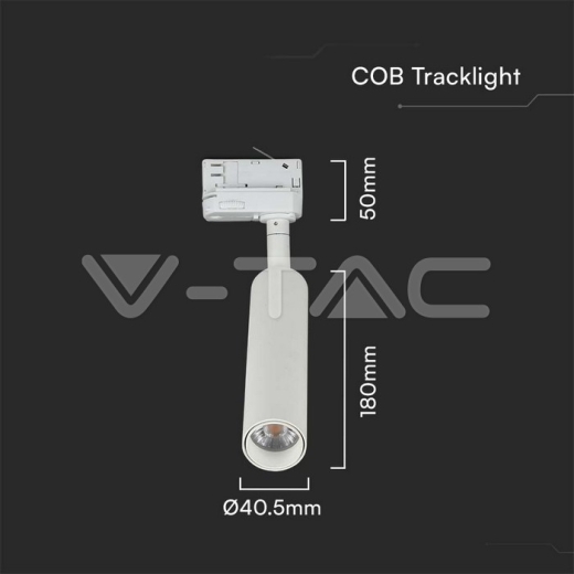 7W LED Tracklight SAMSUNG Chip White Body 4000K - 8