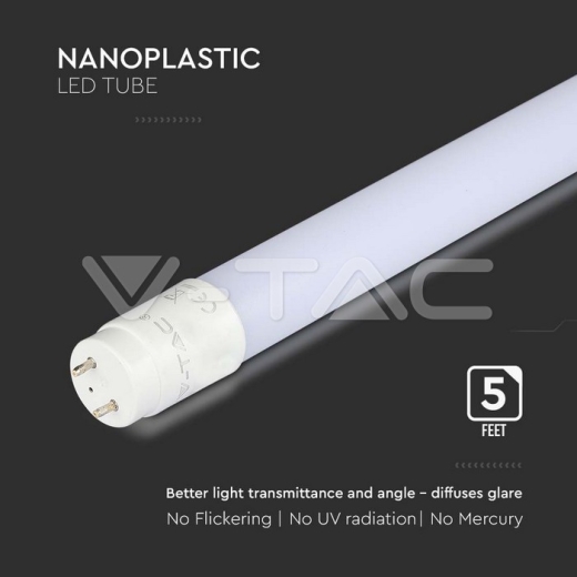 LED Tube SAMSUNG Chip 150cm 20W G13 Nano Plastic 3000K - 6