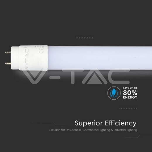 LED Tube SAMSUNG Chip 150cm 24W G13 Nano Plastic 4000K - 5