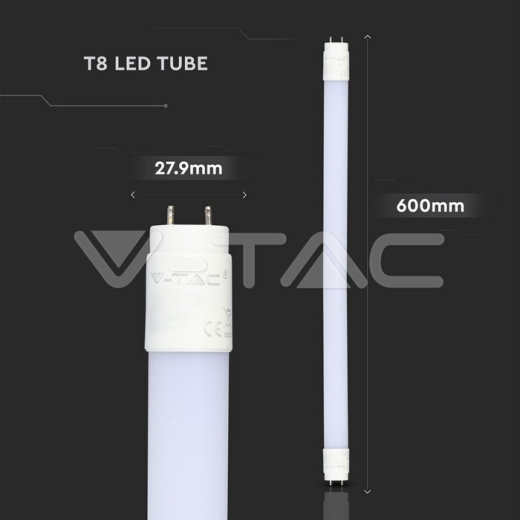 Tubo LED T8 10W 60 cm Nano Plástico sin rotación Blanco natural - 6