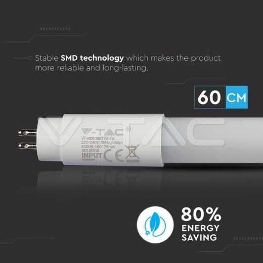 LED Tube T5 8W 60 cm White - 4