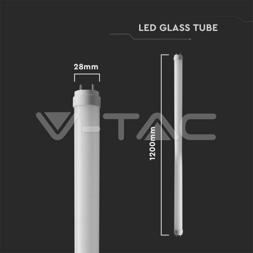 LED Tube T8 18W 120 cm G13 GLASS Tube 4000K 25pcs/Box - 6