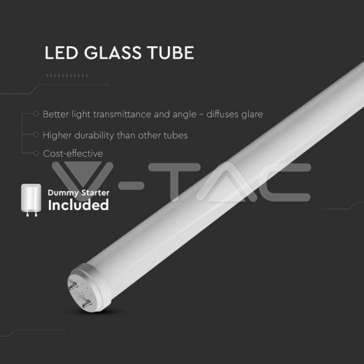 Tubo LED T8 9W 60 cm G13 Tubo Cristal 4000K 25pcs/Caja - 4