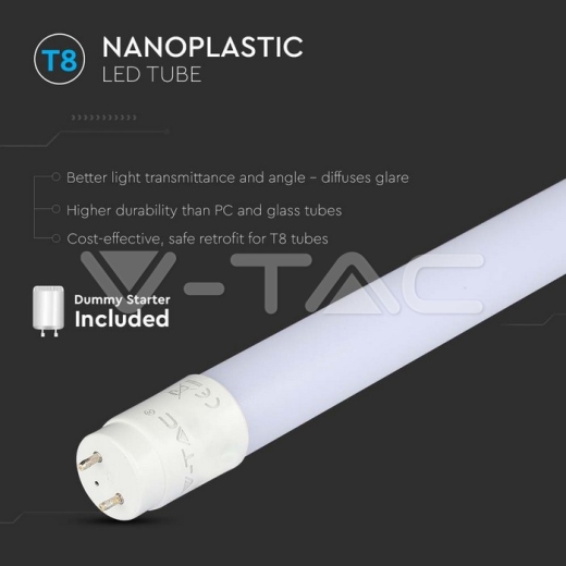 LED Tube T8 9W 60 cm Nano Plastic 4000K - 3