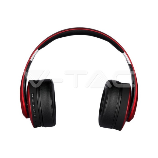 Auriculares inálambricos Bluetooth diadema ajustable 500mAh rojos W/BAG - 2