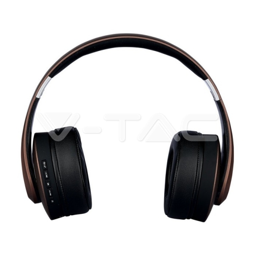 Auriculares inálambricos Bluetooth diadema ajustable 500mAh marrones W/BAG - 3