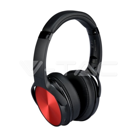 Auriculares inálambricos Bluetooth cascos plegables 500mAh rojos W/BAG - 1