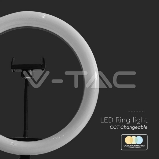 7W LED Ring Light with Phone Holder 3200K-5500K - 6