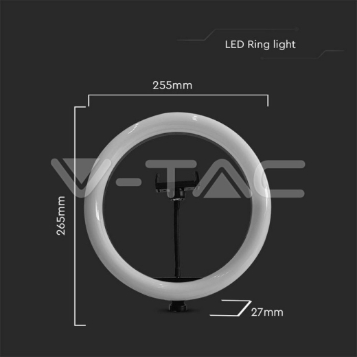 7W LED Ring Light with Phone Holder 3200K-5500K - 8