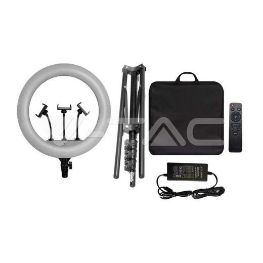 Anillo de luz LED de 55 W con 3 soportes para teléfono 3200 K-5800 K - 3