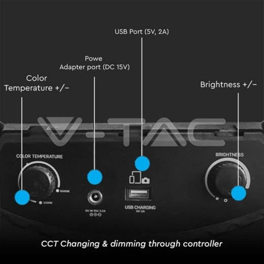 Anillo de luz LED de 55 W con 3 soportes para teléfono 3200 K-5800 K - 5