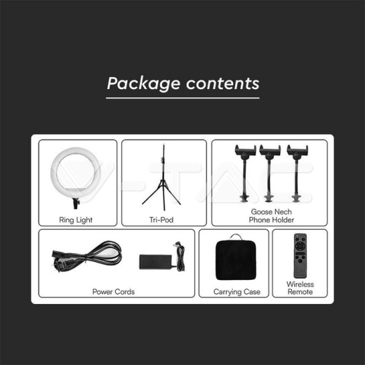 Anillo de luz LED de 55 W con 3 soportes para teléfono 3200 K-5800 K - 7