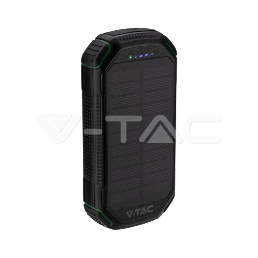 30000mAh Solar Wireless Charger Power Bank Black - 1