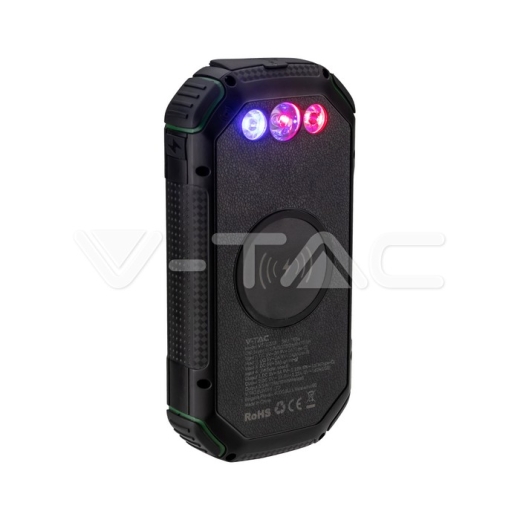 30000mAh Solar Wireless Charger Power Bank Black - 4