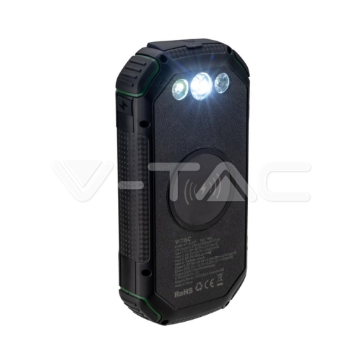 30000mAh Solar Wireless Charger Power Bank Black - 5