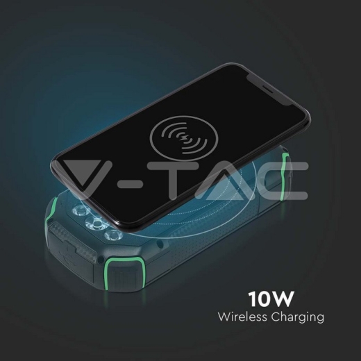 30000mAh Solar Wireless Charger Power Bank Black - 8