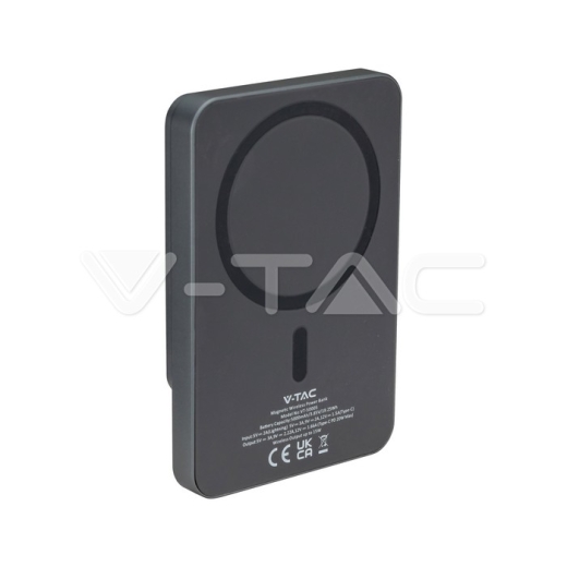 5000mAh 9mm Wireless Magnetic Power Bank Grey - 2