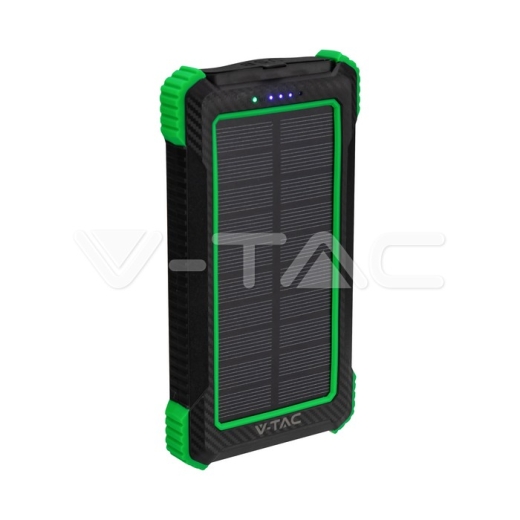 10000mAh Solar Wireless Charger Power Bank White - 1