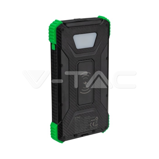 10000mAh Solar Wireless Charger Power Bank White - 2