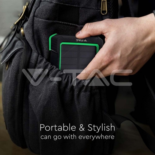 10000mAh Solar Wireless Charger Power Bank White - 7