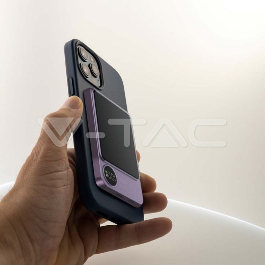 5000mAh 9mm Wireless Magnetic Power Bank Purple - 10