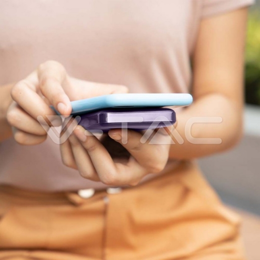 5000mAh 9mm Wireless Magnetic Power Bank Purple - 11