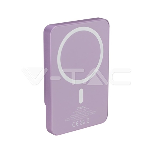 5000mAh 9mm Wireless Magnetic Power Bank Purple - 2