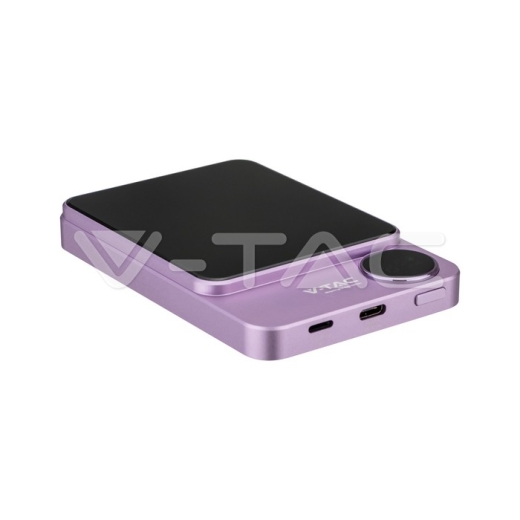 5000mAh 9mm Wireless Magnetic Power Bank Purple - 3