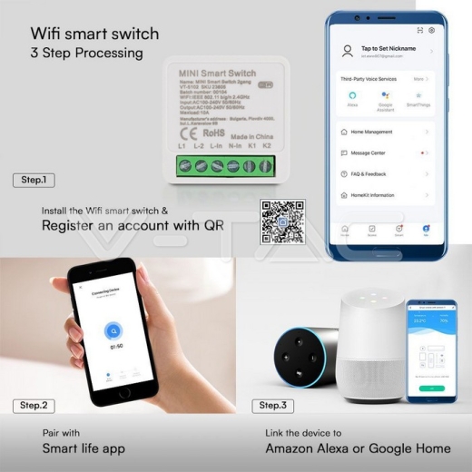 Mini interruptor en línea de 2 bandas - 5