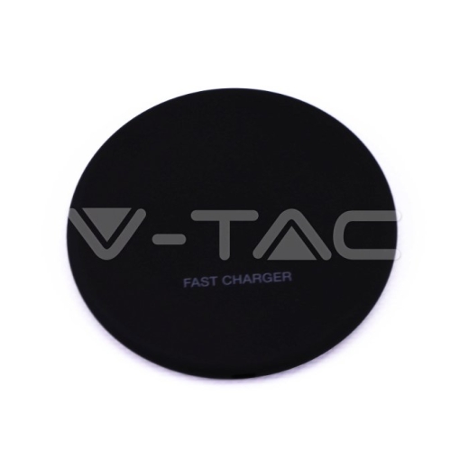 Wireless Charger 5A Fast Charging Round Black - 1