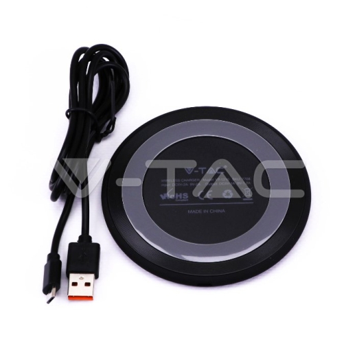 Wireless Charger 5A Fast Charging Round Black - 2