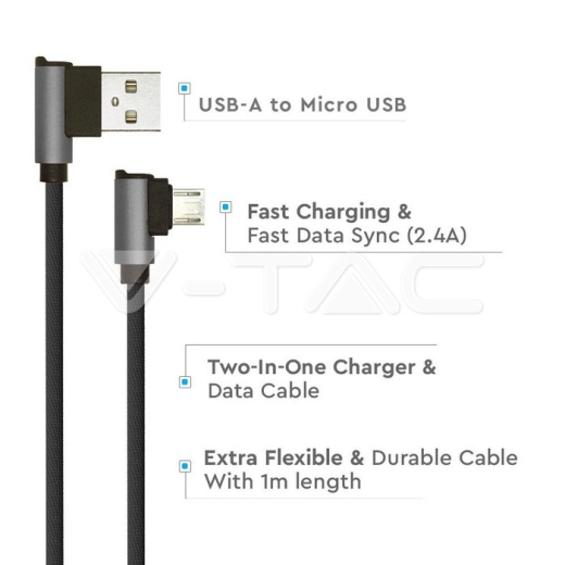 Micro cable USB 1m. Negro Diamond Series - 3