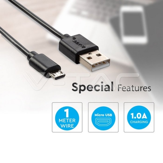 Micro cable USB 1 m. Negro Pearl Series - 3