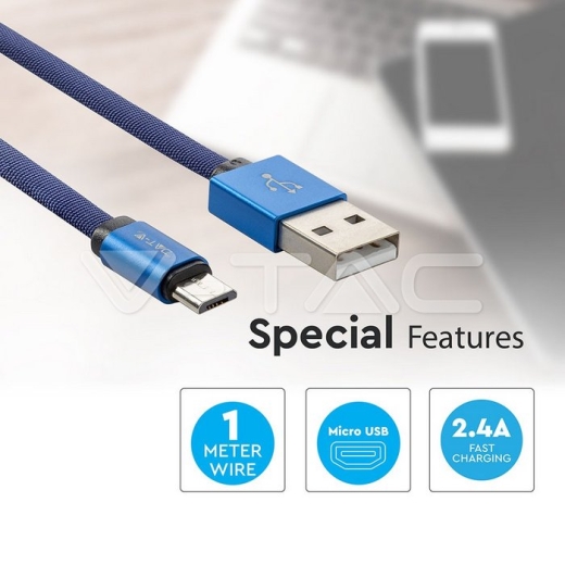 Micro cable USB 1m. Azul Ruby Series - 3
