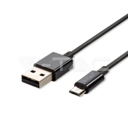 1m. Micro USB Cable Black Silver Series - 1