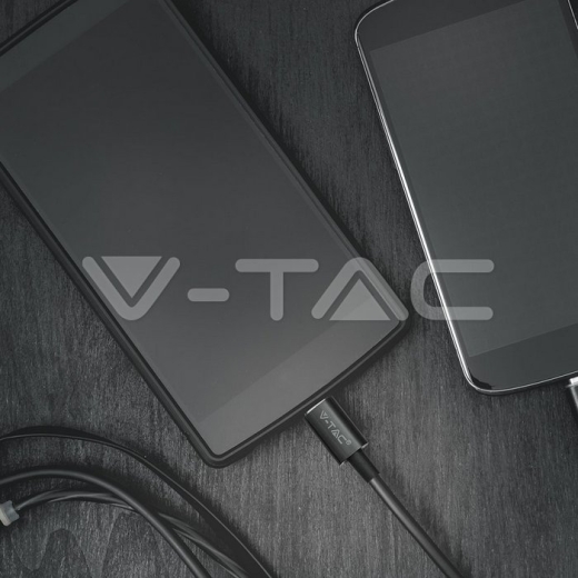 1m. Micro USB Cable Black Silver Series - 5