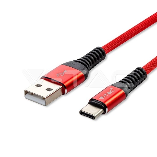 Cable USB 1m. Tipo C Rojo Gold Series - 1