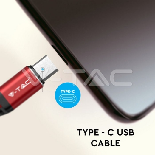 Cable USB 1m. Tipo C Rojo Gold Series - 4