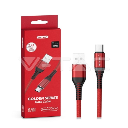 Cable USB 1m. Tipo C Rojo Gold Series - 7
