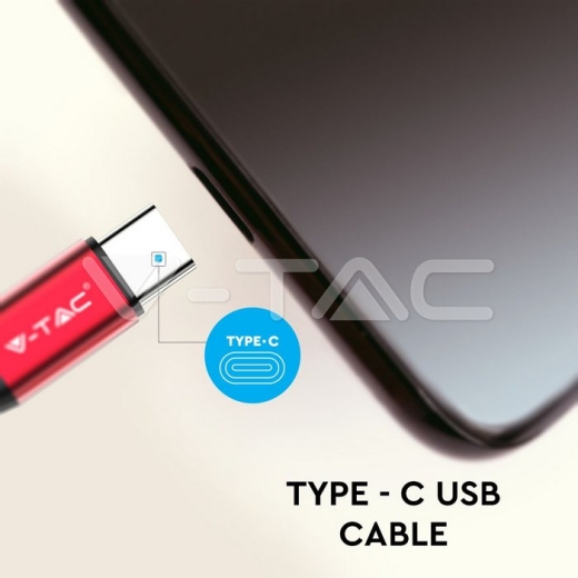 1m. Type C USB Cable Red Ruby Series - 4