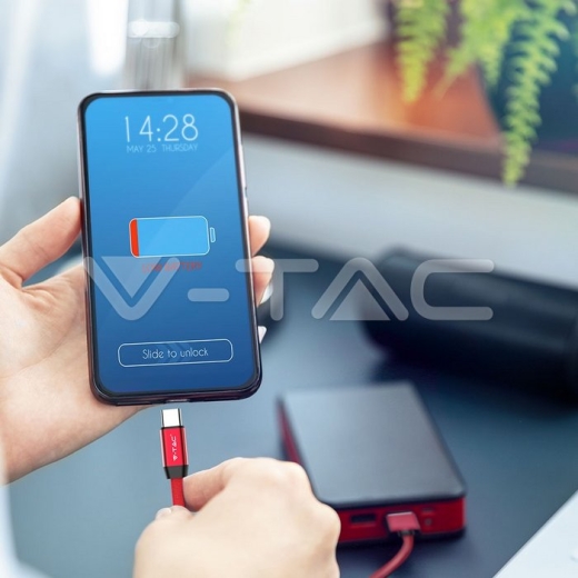 1m. Type C USB Cable Red Ruby Series - 6