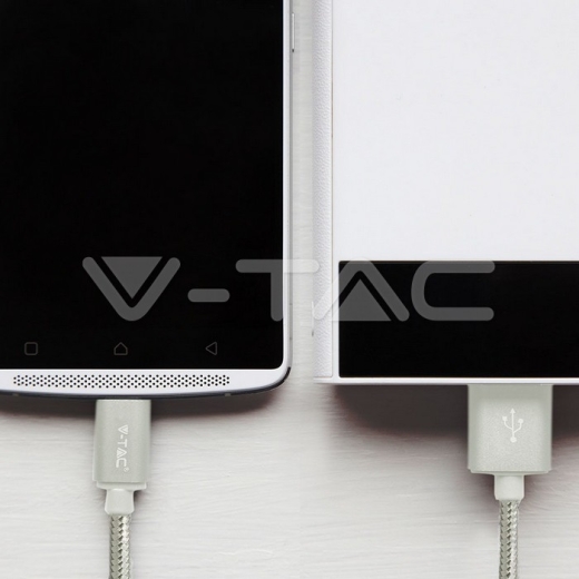 1m. Type C USB Cable Silver Platinum Series - 6