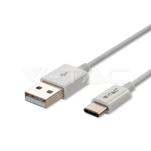 1m. Type C USB Cable White Silver Series - 1