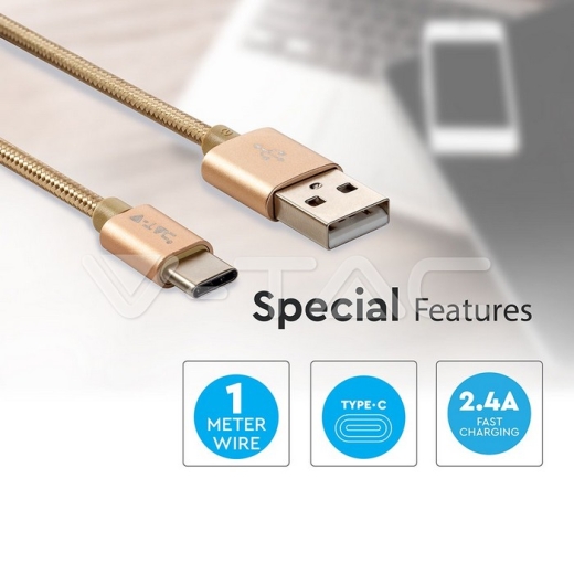 Cable USB 1m. Tipo C Oro Platinum Series - 3